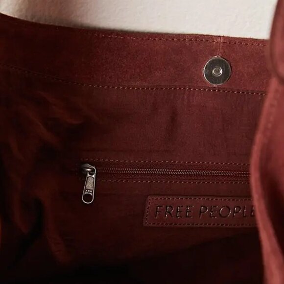 Free People Sage Suede Bucket Bag, Gorgeous Cinnamon Color - Picture 3 of 6